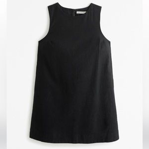 A&F High-Neck Linen-Blend Mini Dress